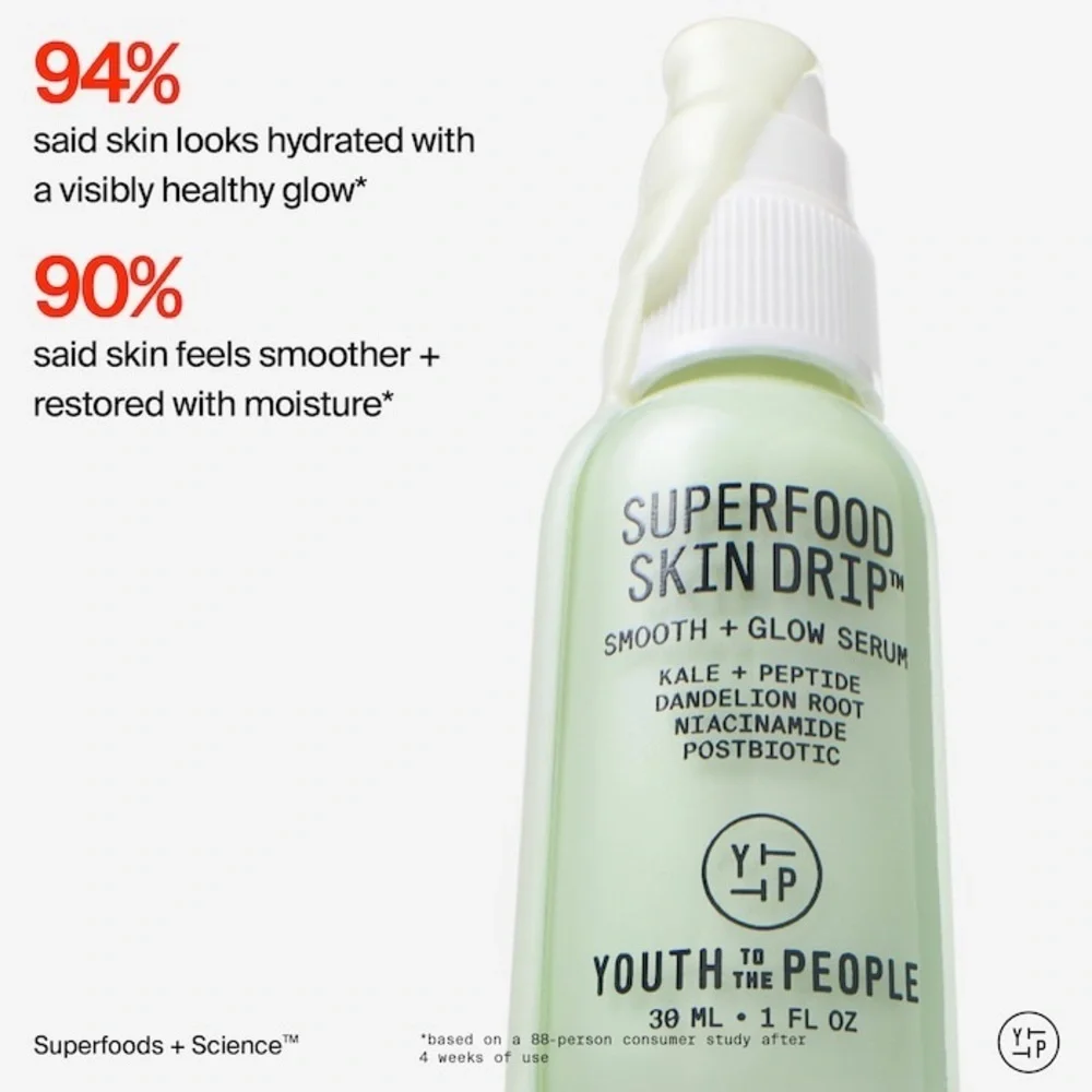 ✨ Youth To The People Superfood Skin Drip Smooth + Glow Serum – 30 mL